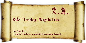 Kálnoky Magdolna névjegykártya