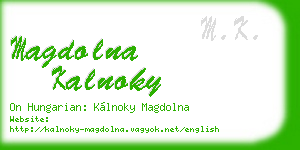 magdolna kalnoky business card