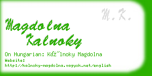 magdolna kalnoky business card